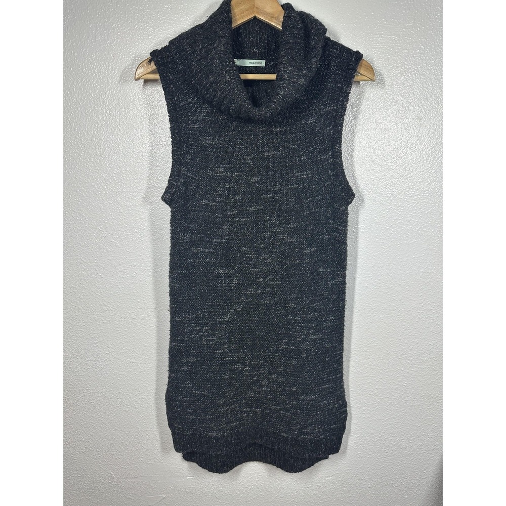 Newness Sweater Womens Medium Charcoal Gray Cowl Neck Sleeveless Tunic Pullover‎